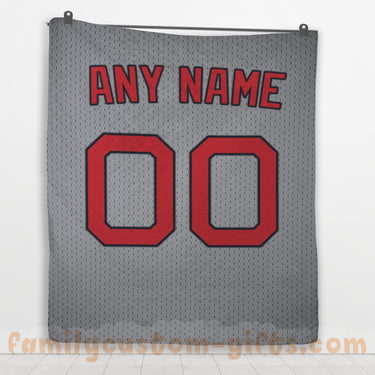 Custom Premium Quilt Blanket Boston Jersey Baseball Personalized Quilt Gifts for Her & Him